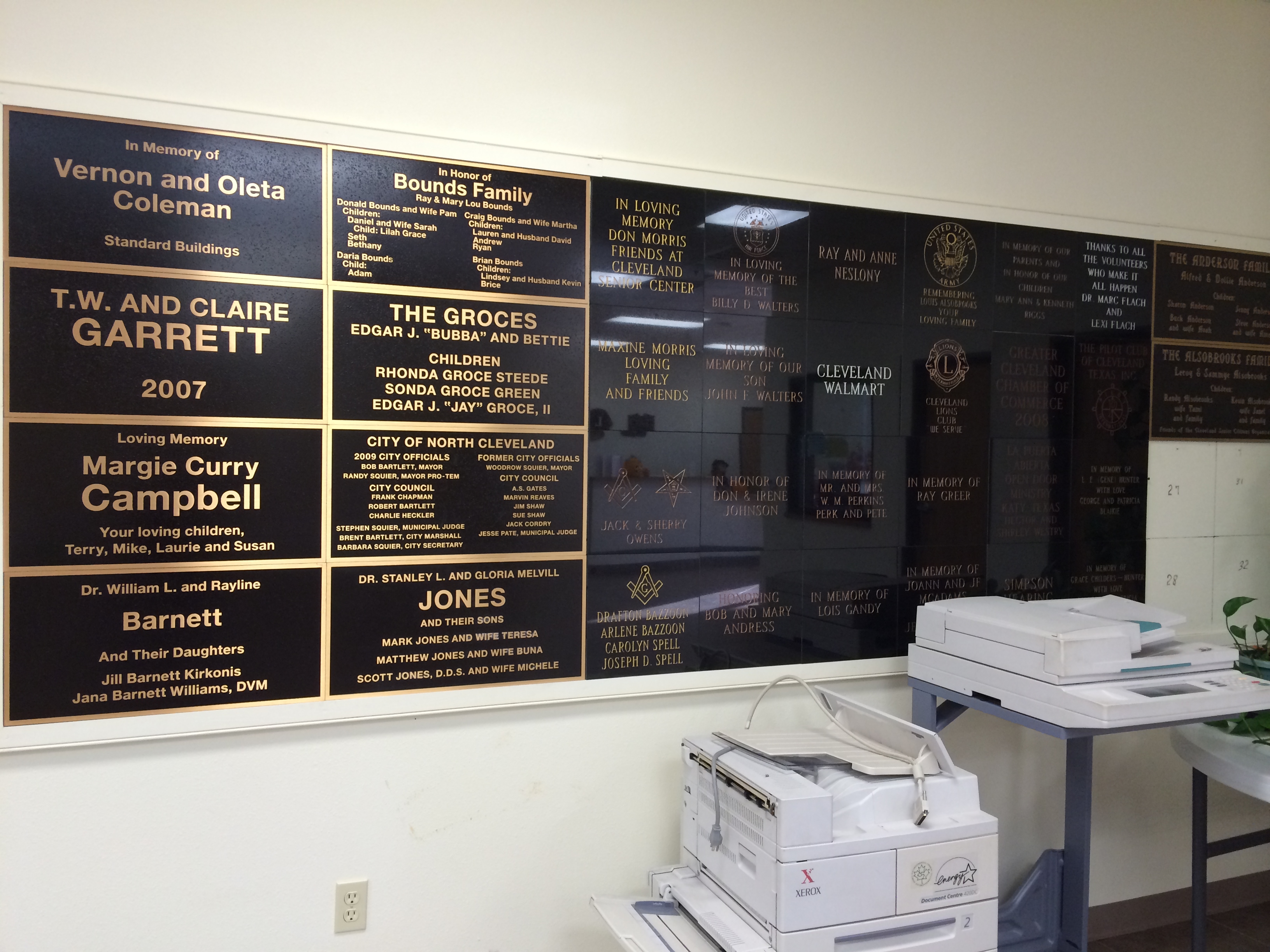 Memorial Plaques on the Wall